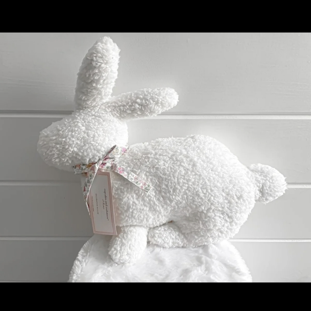 Cupcake and cashmere Easter bunny pillow